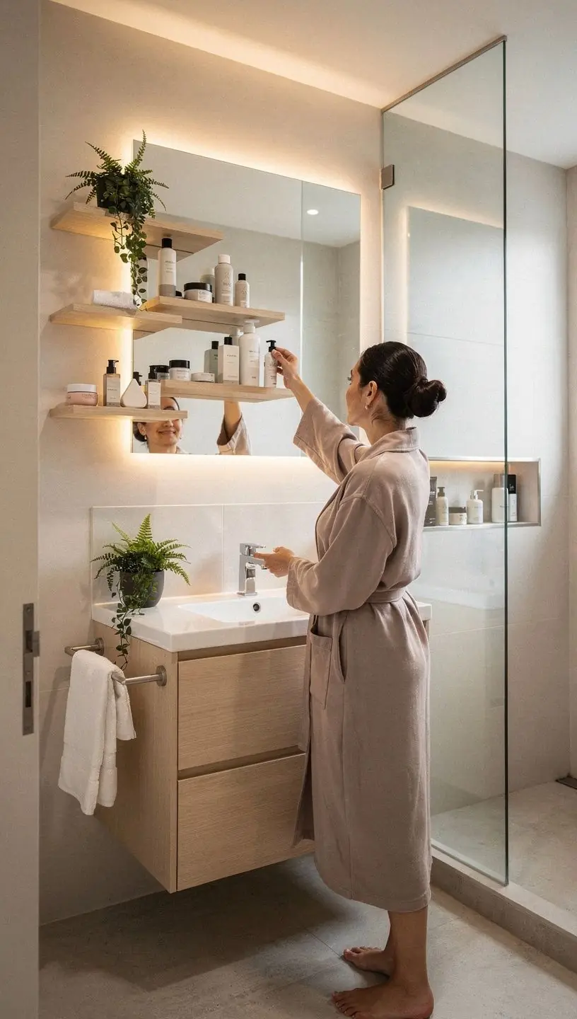 Рабочий уголок в квартире с эргономичной мебелью и мягким освещением.