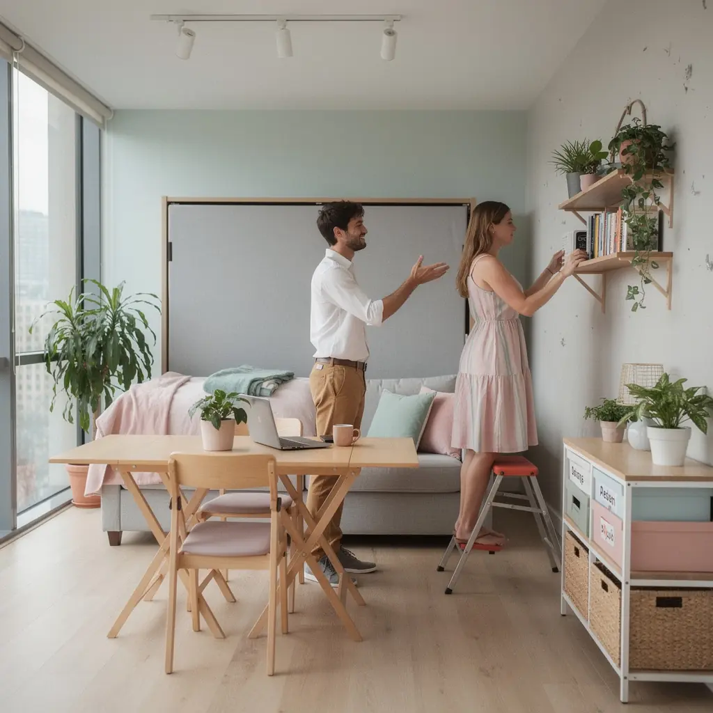 Эстетически оформленная кухня с умным освещением и скрытыми местами для хранения, создающая ощущение простора.